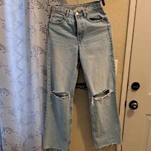 Zara Light Blue Distressed Women's Jeans